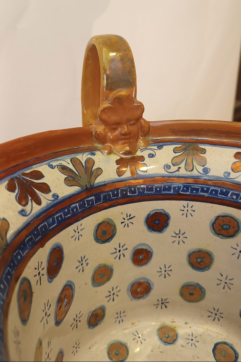 CRATERE IN MAIOLICA GUALDO TADINO PRIMI XX SECOLO -photo-3