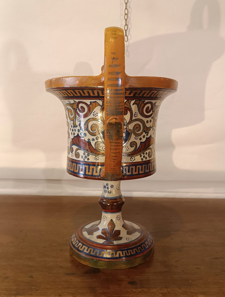 CRATERE IN MAIOLICA GUALDO TADINO PRIMI XX SECOLO -photo-4