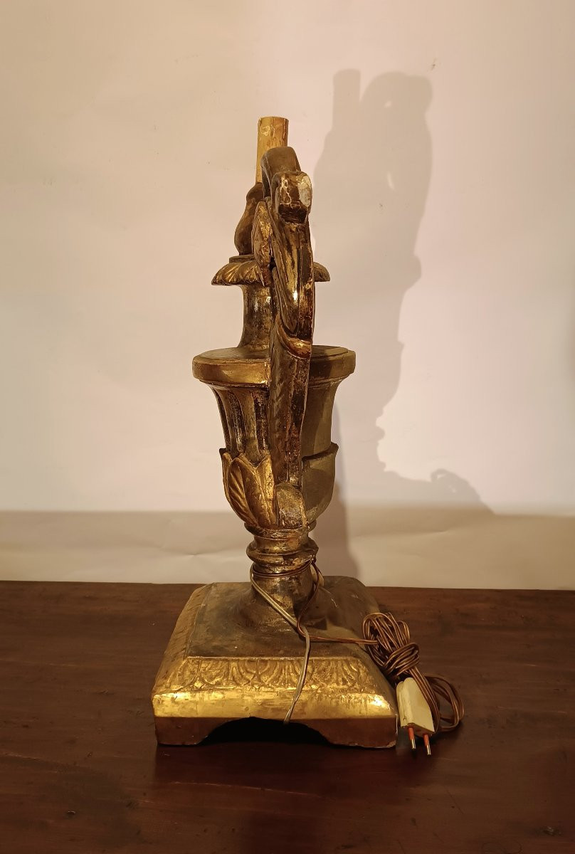 PORTA CANDELE IN LEGNO DORATO SECONDA META' XVIII SECOLO-photo-4