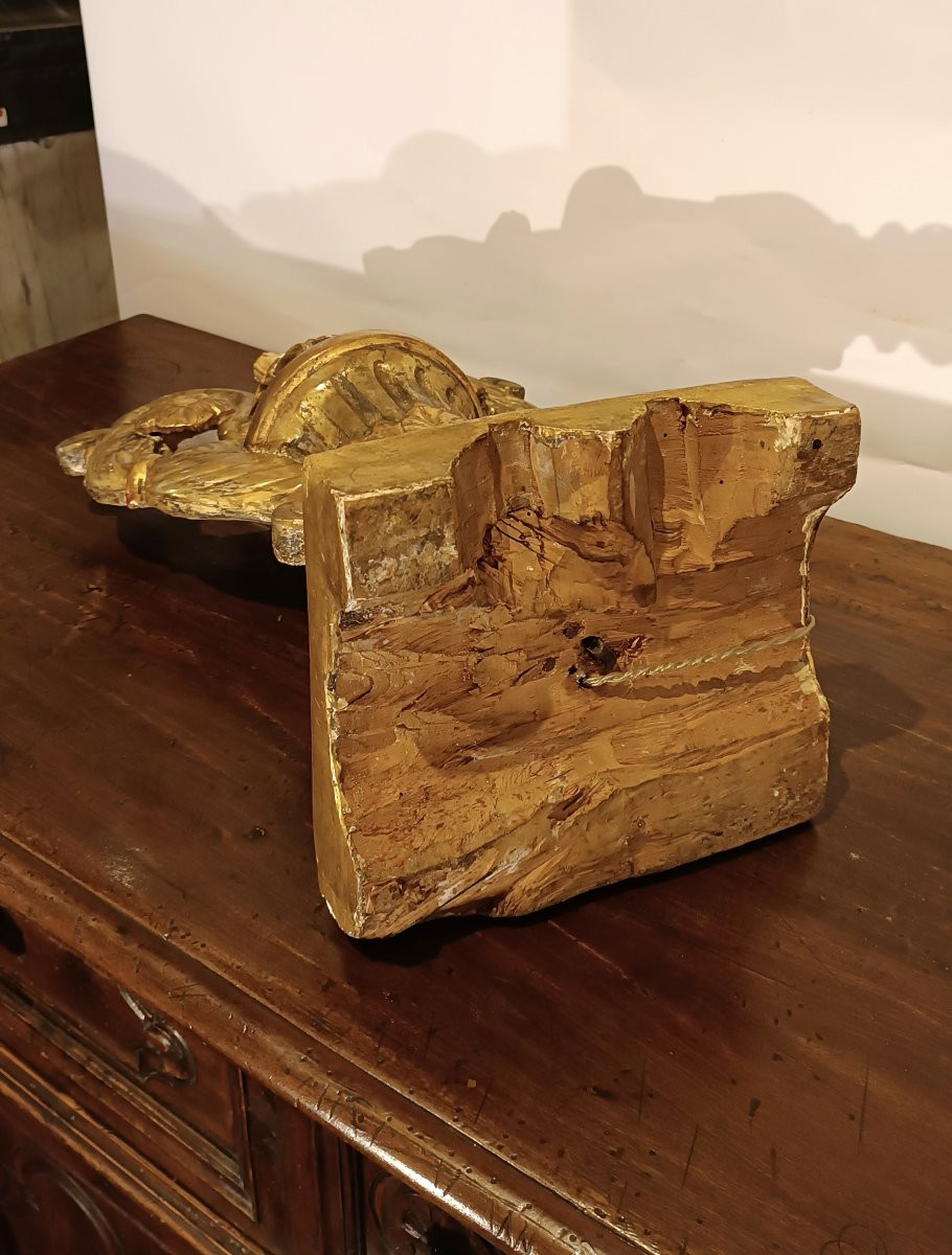 PORTA CANDELE IN LEGNO DORATO SECONDA META' XVIII SECOLO-photo-5