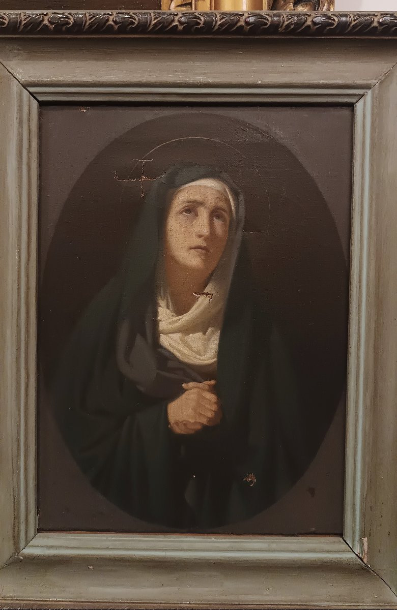 DIPINTO CON MADONNA "ADDOLORATA" SECONDA META' XIX SECOLO -photo-2