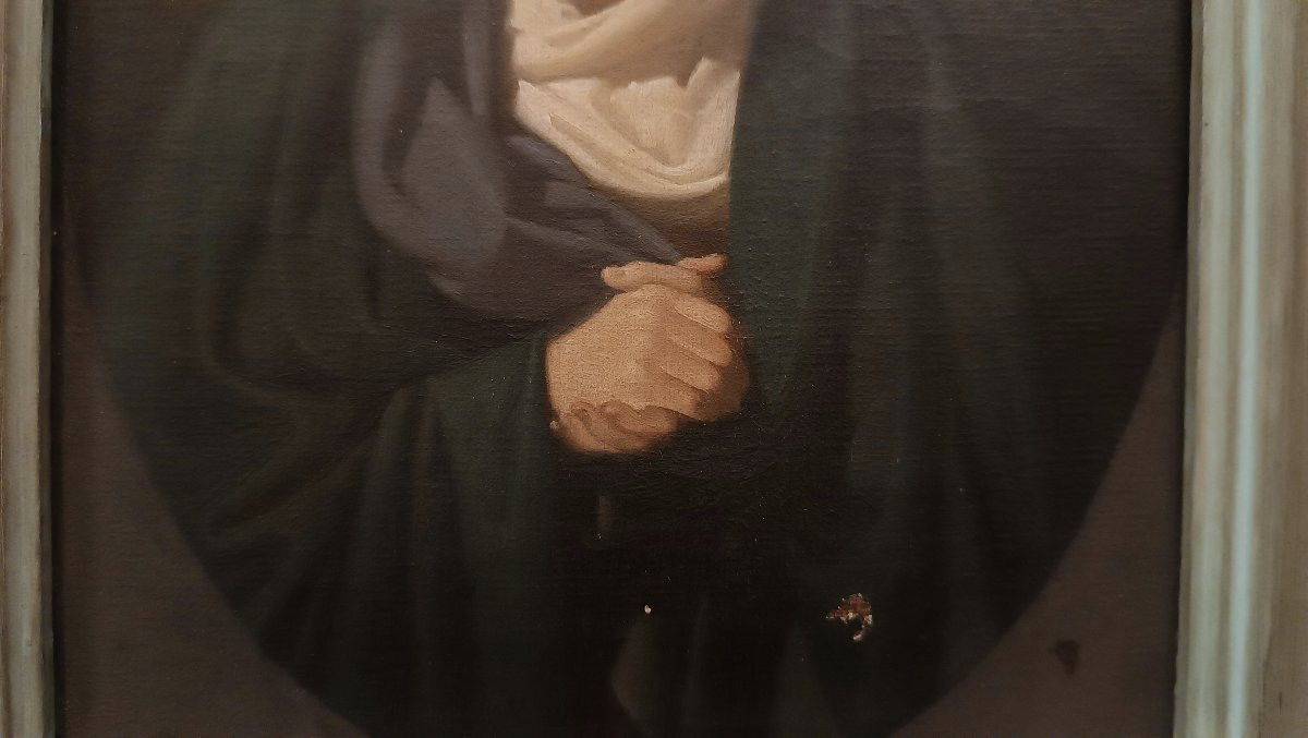 DIPINTO CON MADONNA "ADDOLORATA" SECONDA META' XIX SECOLO -photo-1