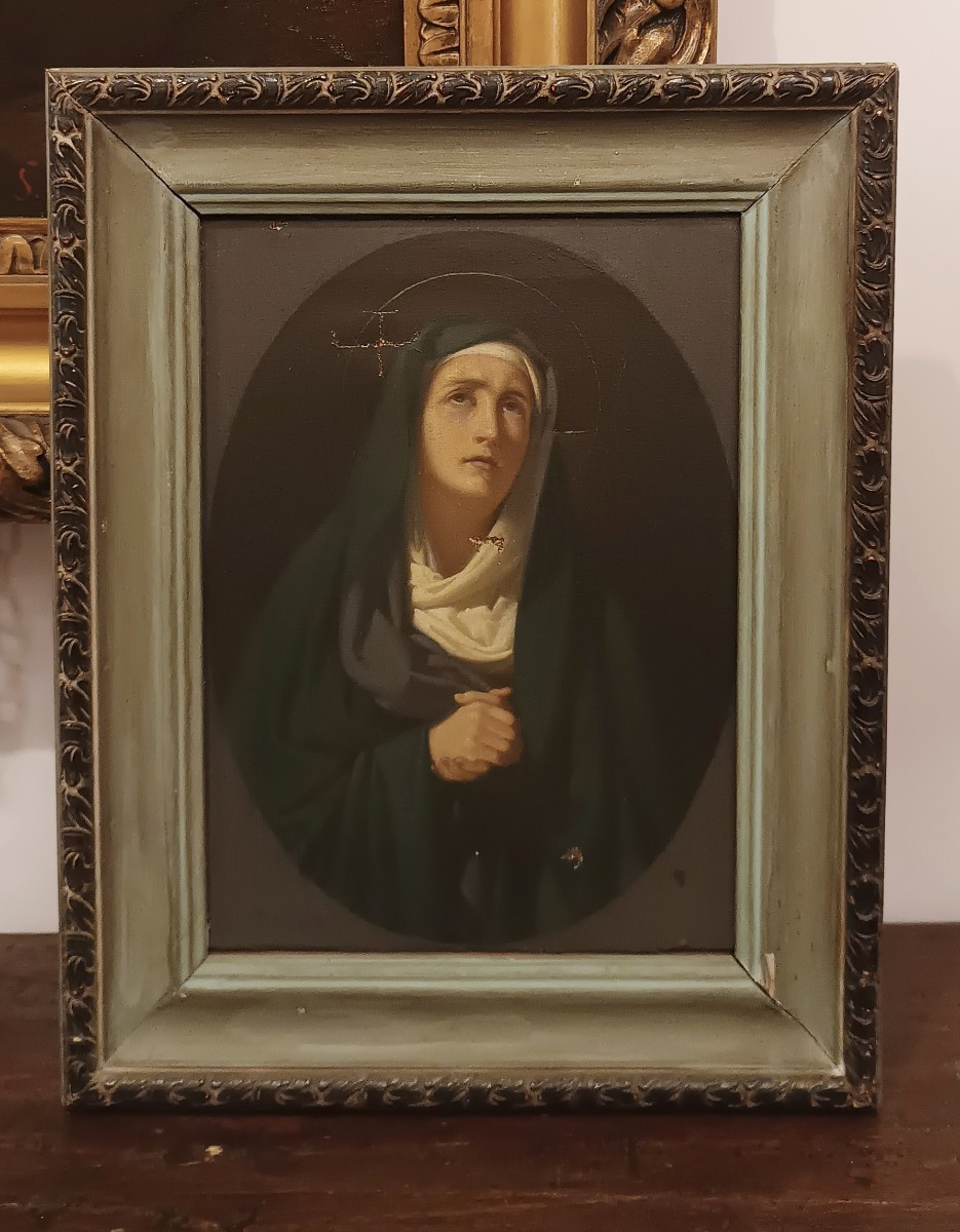 DIPINTO CON MADONNA "ADDOLORATA" SECONDA META' XIX SECOLO 