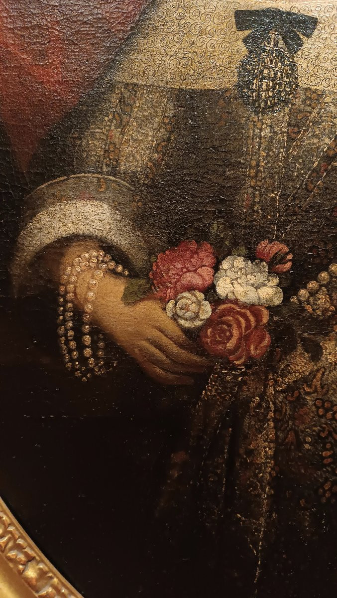 RITRATTO OVALE DI GIOVANE DONNA SECONDA META' XVIII SECOLO-photo-3