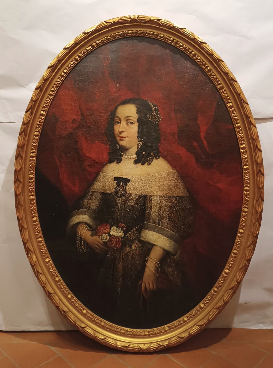 RITRATTO OVALE DI GIOVANE DONNA SECONDA META' XVIII SECOLO