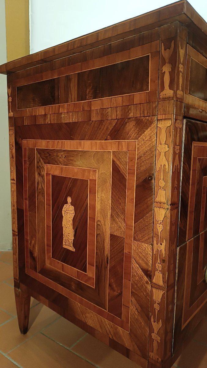 CASSETTONE LASTRONATO E INTARSIATO NEOCLASSICO FINE XVIII SECOLO -photo-1