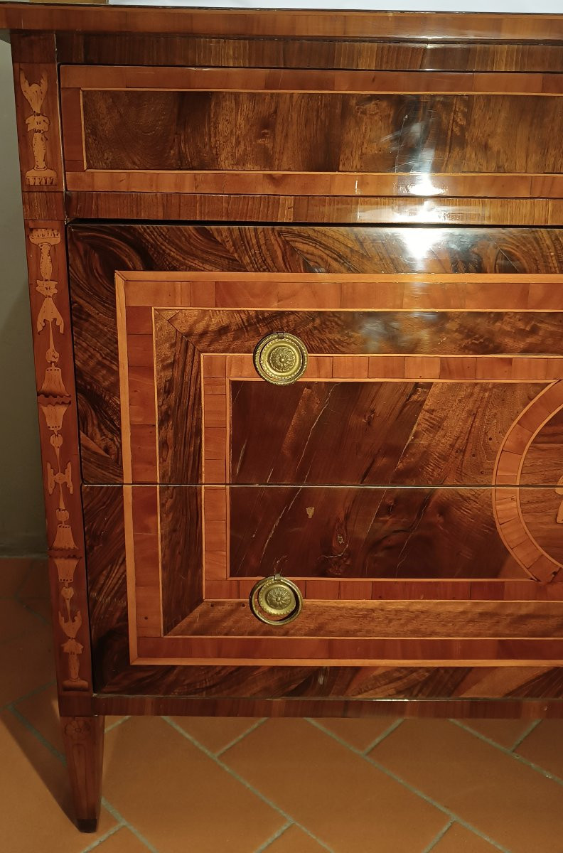 CASSETTONE LASTRONATO E INTARSIATO NEOCLASSICO FINE XVIII SECOLO -photo-7