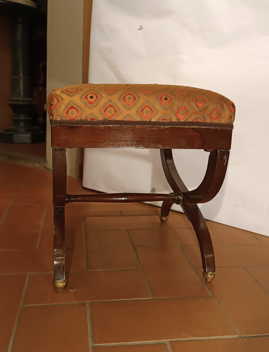 SGABELLO DIRETTORIO IN NOCE FINE XVIII SECOLO-photo-1