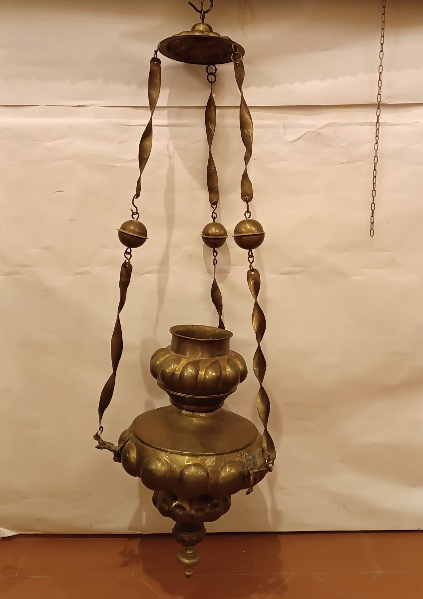 LAMPADA VOTIVA DI GRANDI DIMENSIONI XVI SECOLO-photo-5