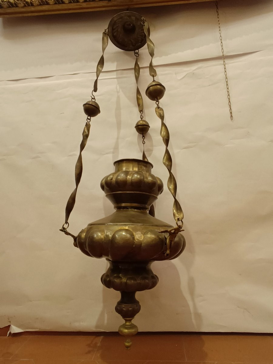 LAMPADA VOTIVA DI GRANDI DIMENSIONI XVI SECOLO-photo-6