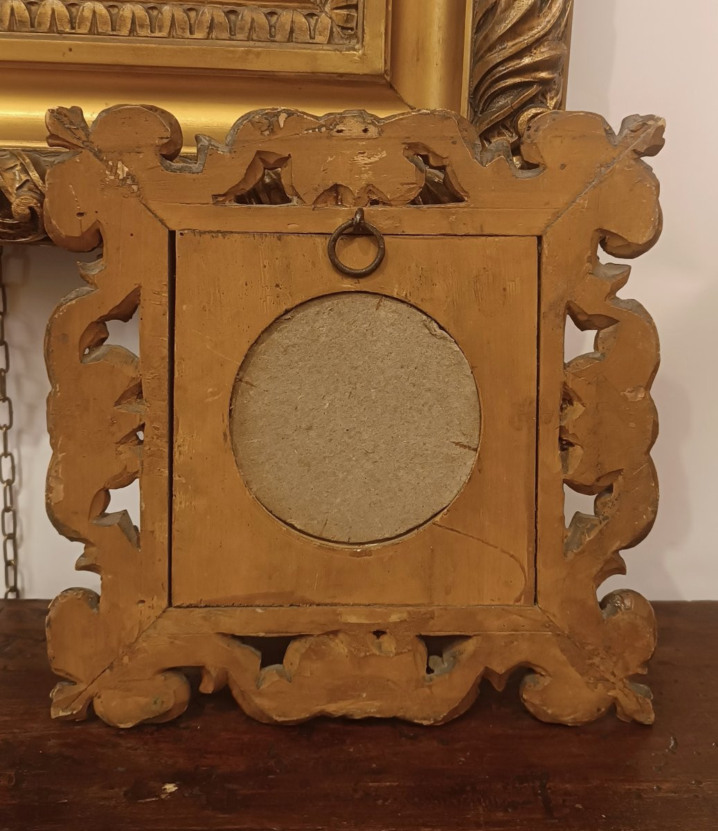 MINIATURA RAFFIGURANTE GESÙ CON CORNICE PRIMA METÀ DEL XIX SECOLO-photo-4