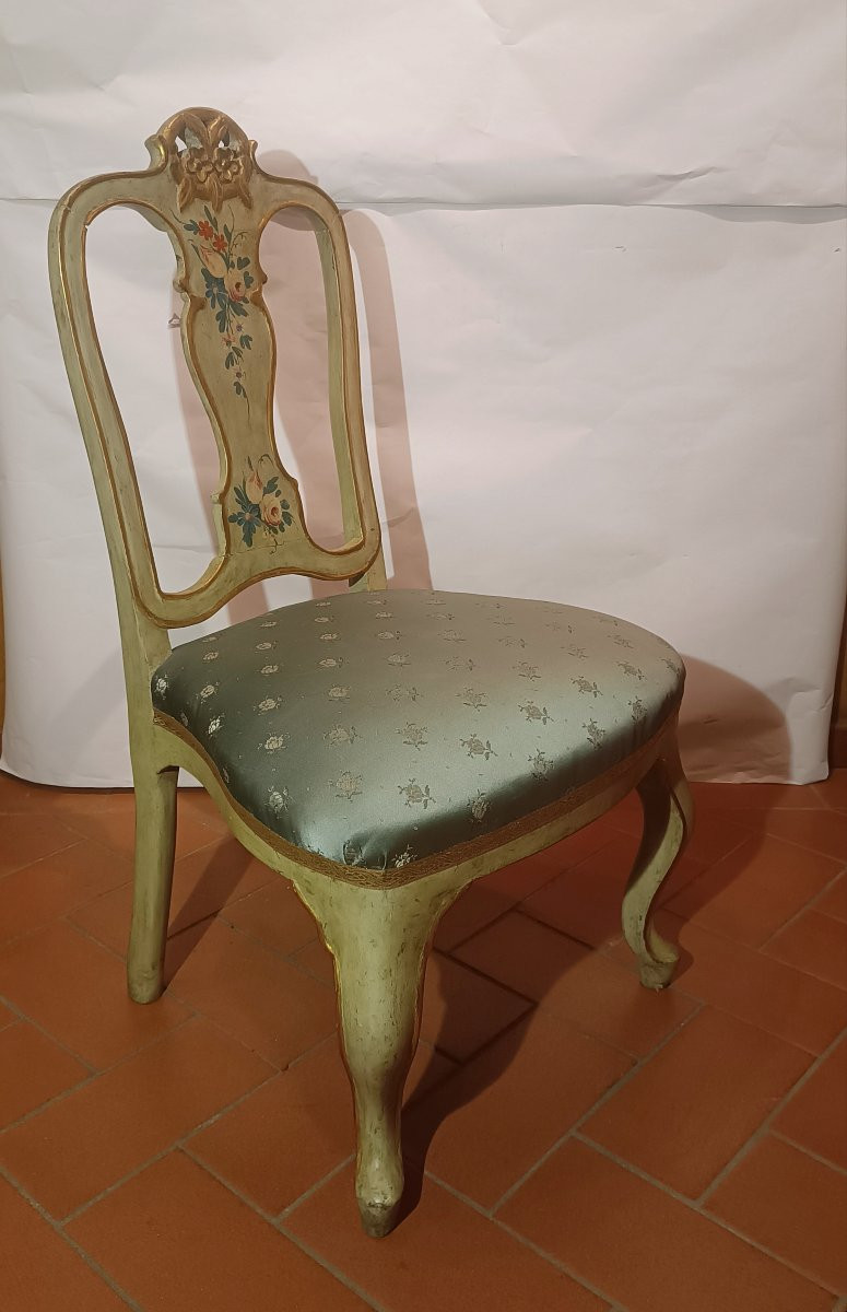 POLTRONCINA LACCATA E DORATA FINE XVIII SECOLO-photo-4