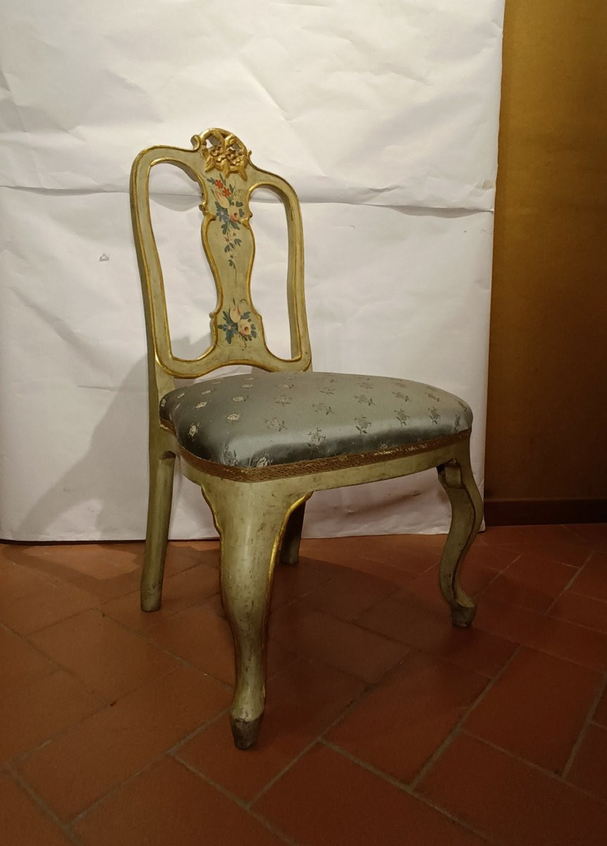 POLTRONCINA LACCATA E DORATA FINE XVIII SECOLO-photo-2