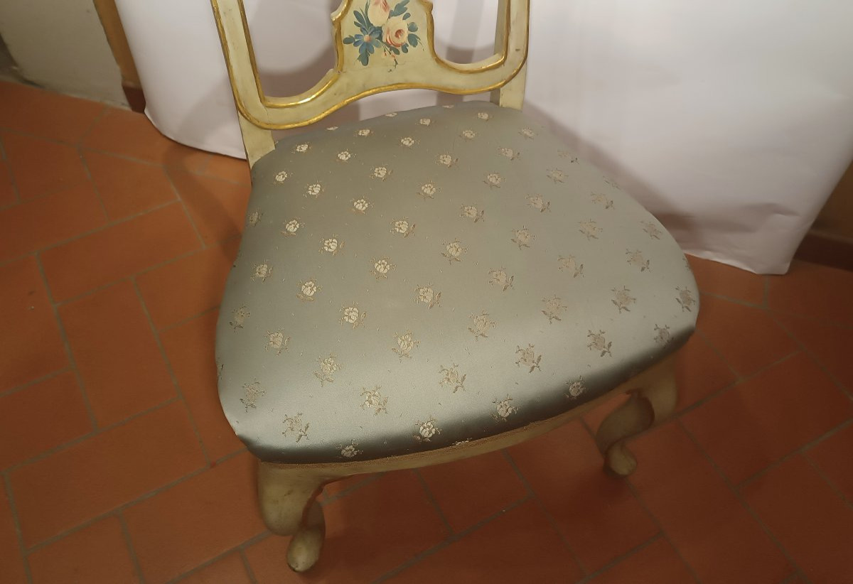 POLTRONCINA LACCATA E DORATA FINE XVIII SECOLO-photo-5