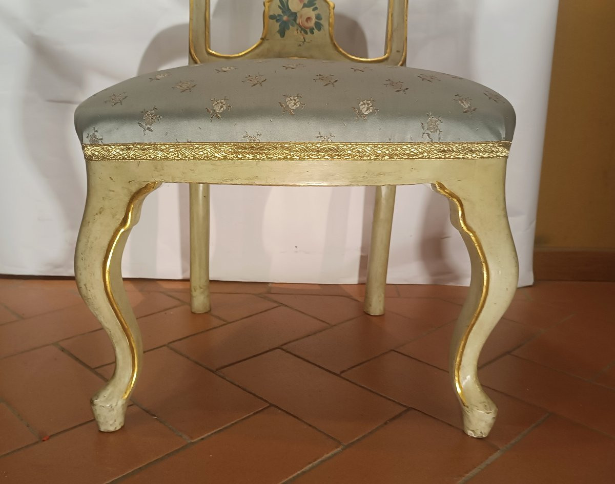 POLTRONCINA LACCATA E DORATA FINE XVIII SECOLO-photo-6
