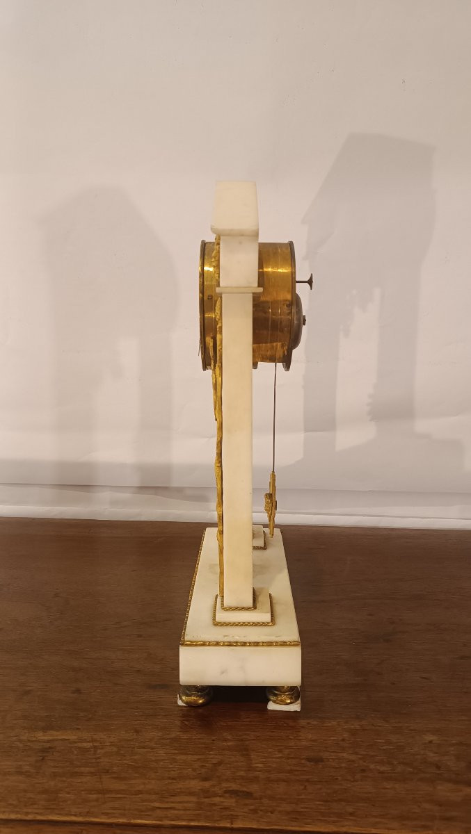 OROLOGIO A TEMPIETTO IN MARMO BIANCO SECONDA META' XVIII SECOLO -photo-6