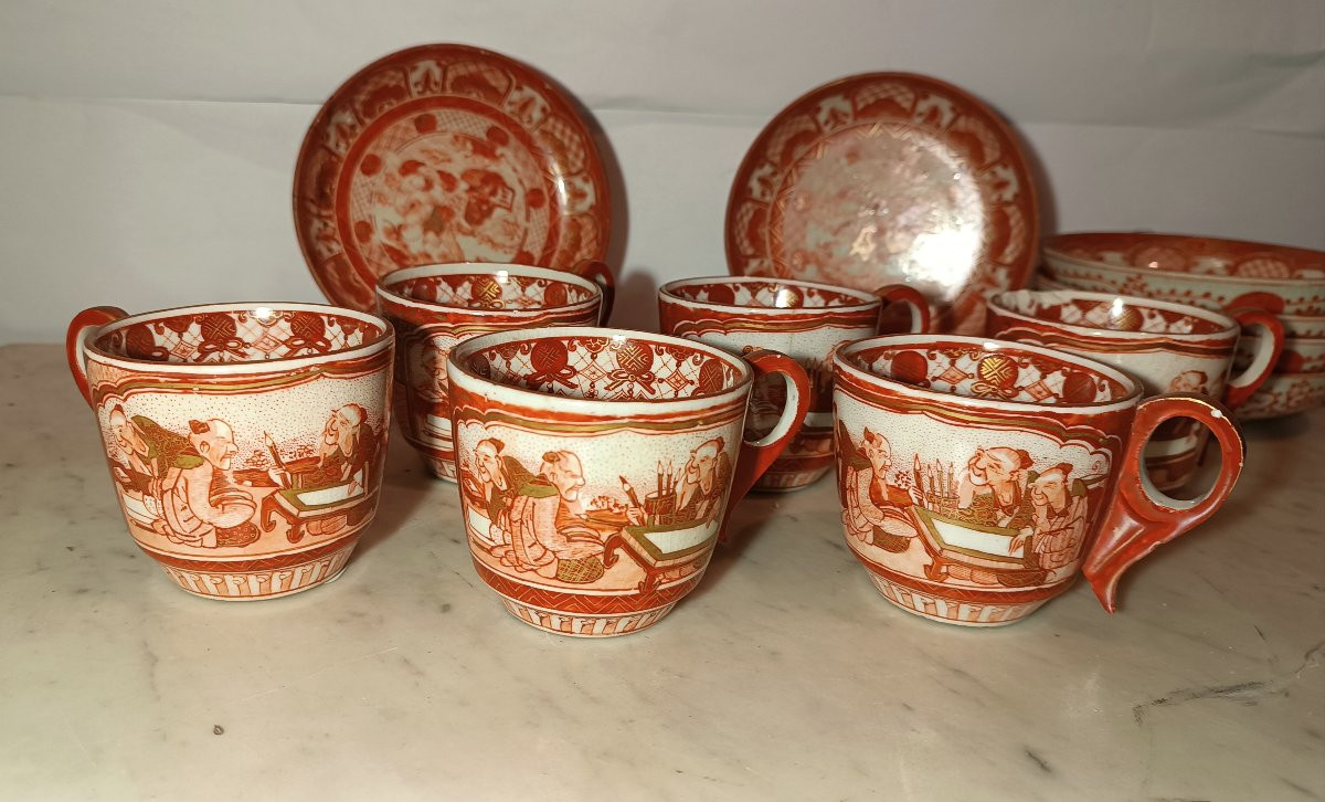 SERIE DI SEI TAZZE CON PIATTINO FINE XIX SECOLO-photo-4