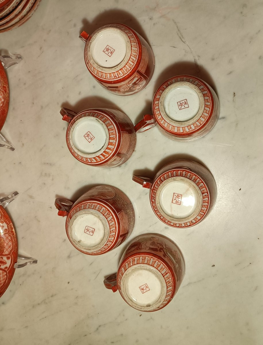 SERIE DI SEI TAZZE CON PIATTINO FINE XIX SECOLO-photo-2