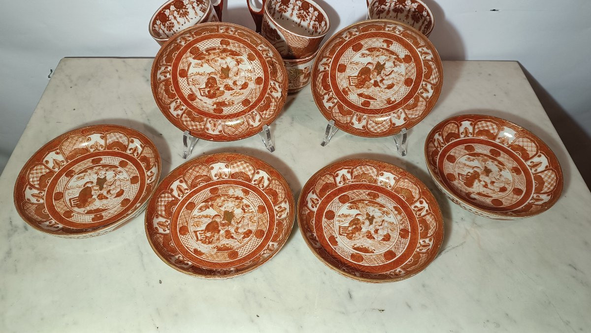 SERIE DI SEI TAZZE CON PIATTINO FINE XIX SECOLO-photo-3