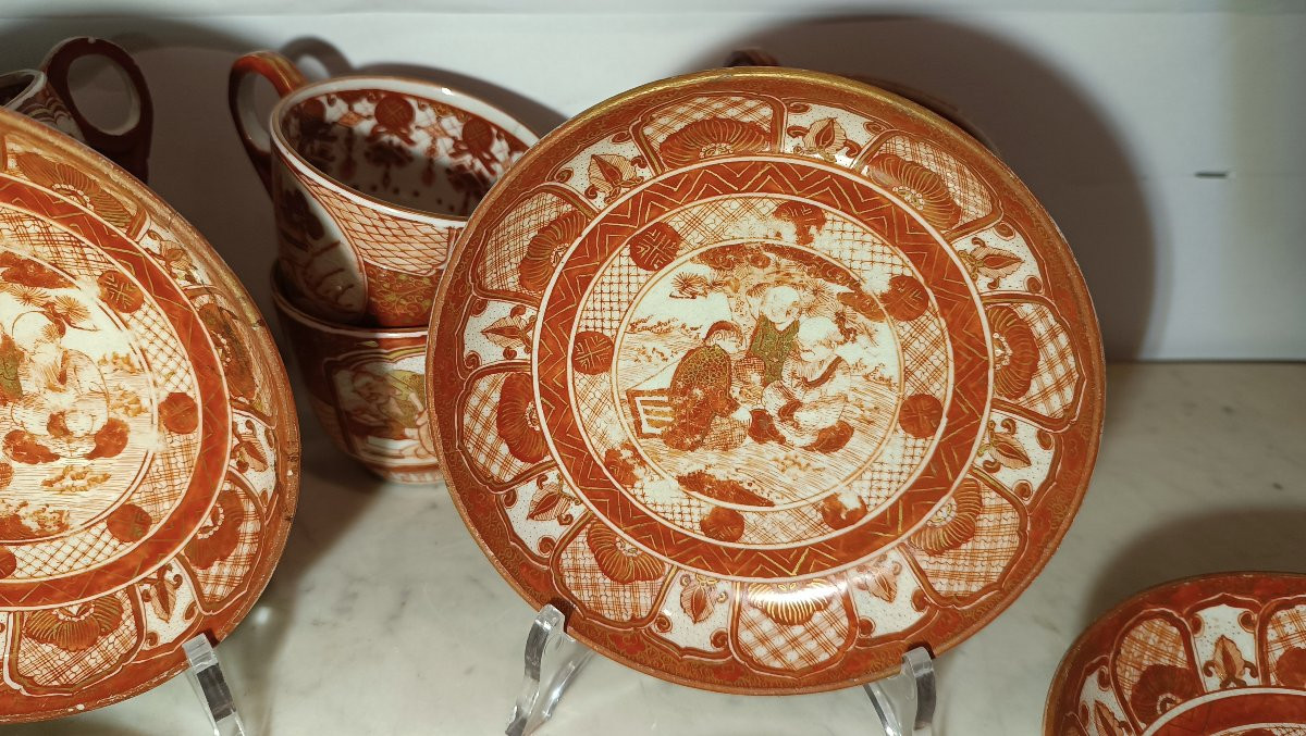 SERIE DI SEI TAZZE CON PIATTINO FINE XIX SECOLO-photo-4