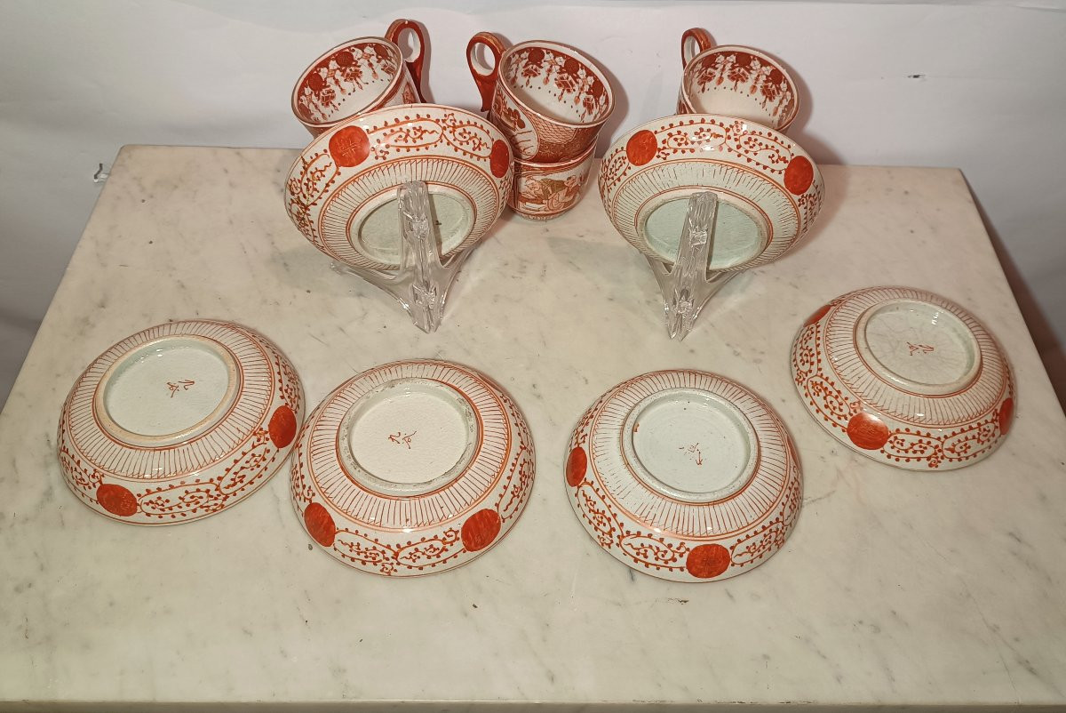 SERIE DI SEI TAZZE CON PIATTINO FINE XIX SECOLO-photo-5