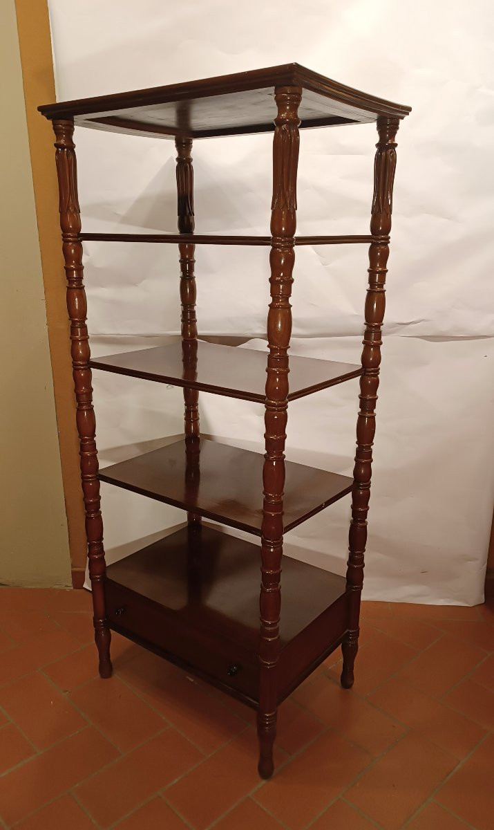 ÉTAGÈRE IN MOGANO VITTORIANA META' XIX SECOLO -photo-2