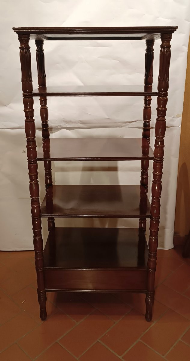 ÉTAGÈRE IN MOGANO VITTORIANA META' XIX SECOLO -photo-4