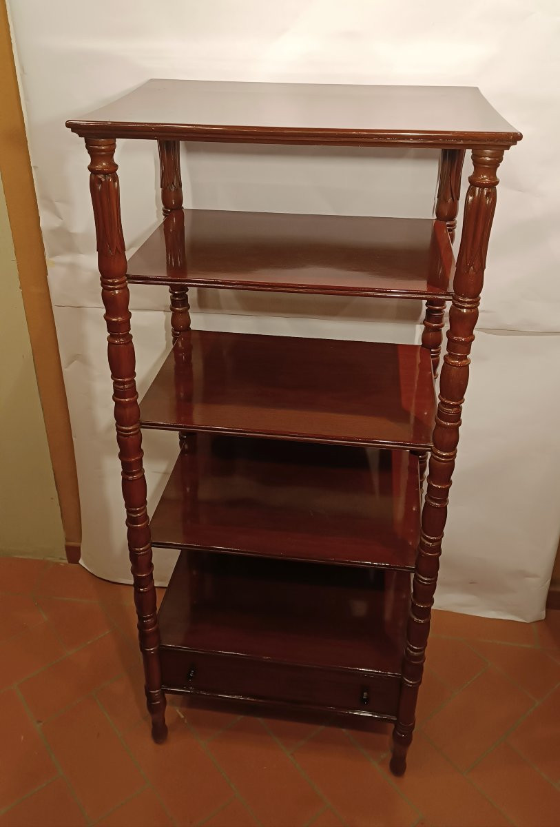 ÉTAGÈRE IN MOGANO VITTORIANA META' XIX SECOLO -photo-3