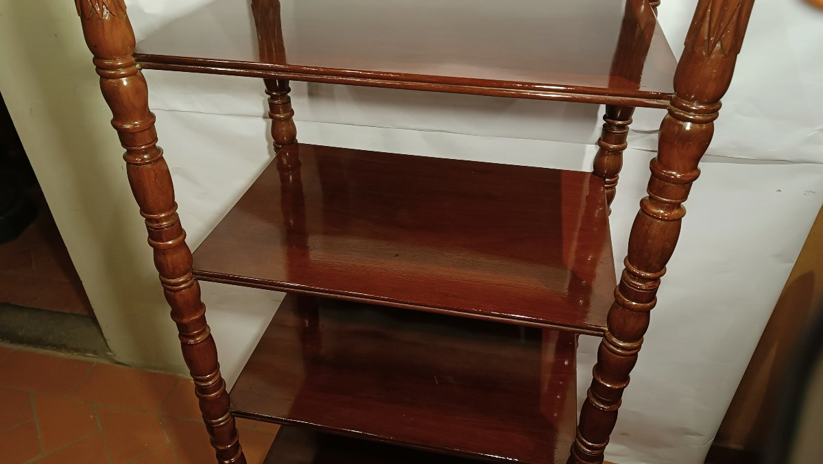 ÉTAGÈRE IN MOGANO VITTORIANA META' XIX SECOLO -photo-4