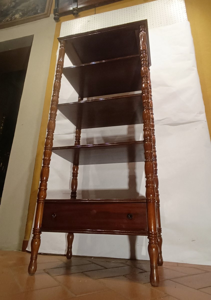 ÉTAGÈRE IN MOGANO VITTORIANA META' XIX SECOLO -photo-7