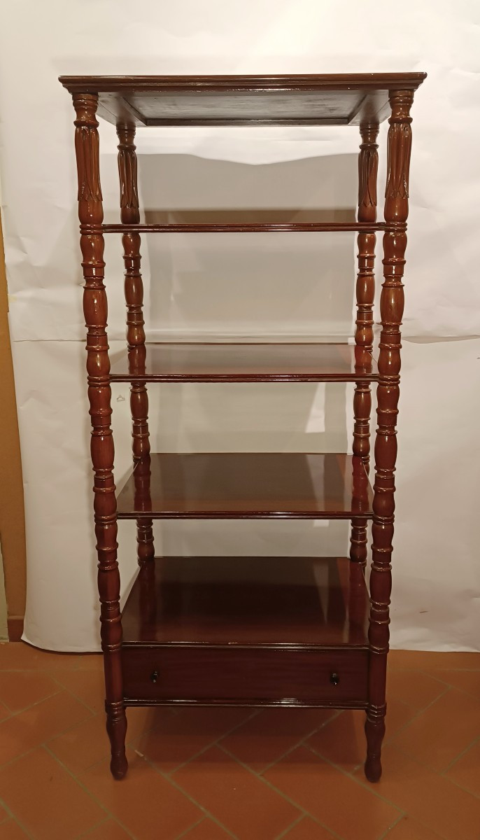 ÉTAGÈRE IN MOGANO VITTORIANA META' XIX SECOLO 