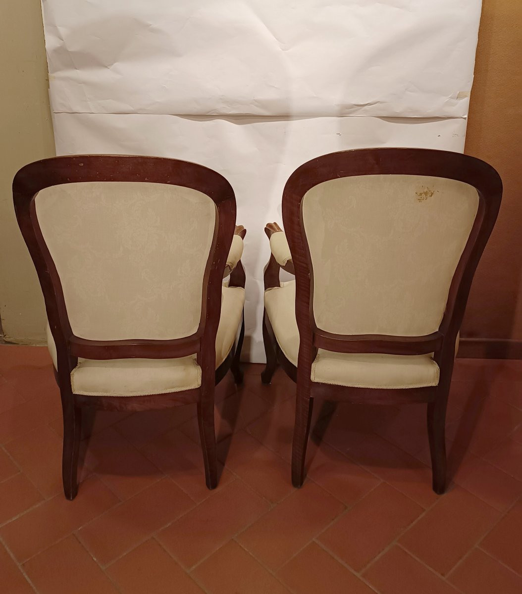 COPPIA DI POLTRONE LUIGI FILIPPO META' XIX SECOLO -photo-4