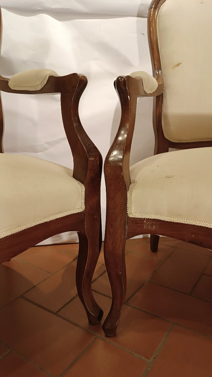 COPPIA DI POLTRONE LUIGI FILIPPO META' XIX SECOLO -photo-3