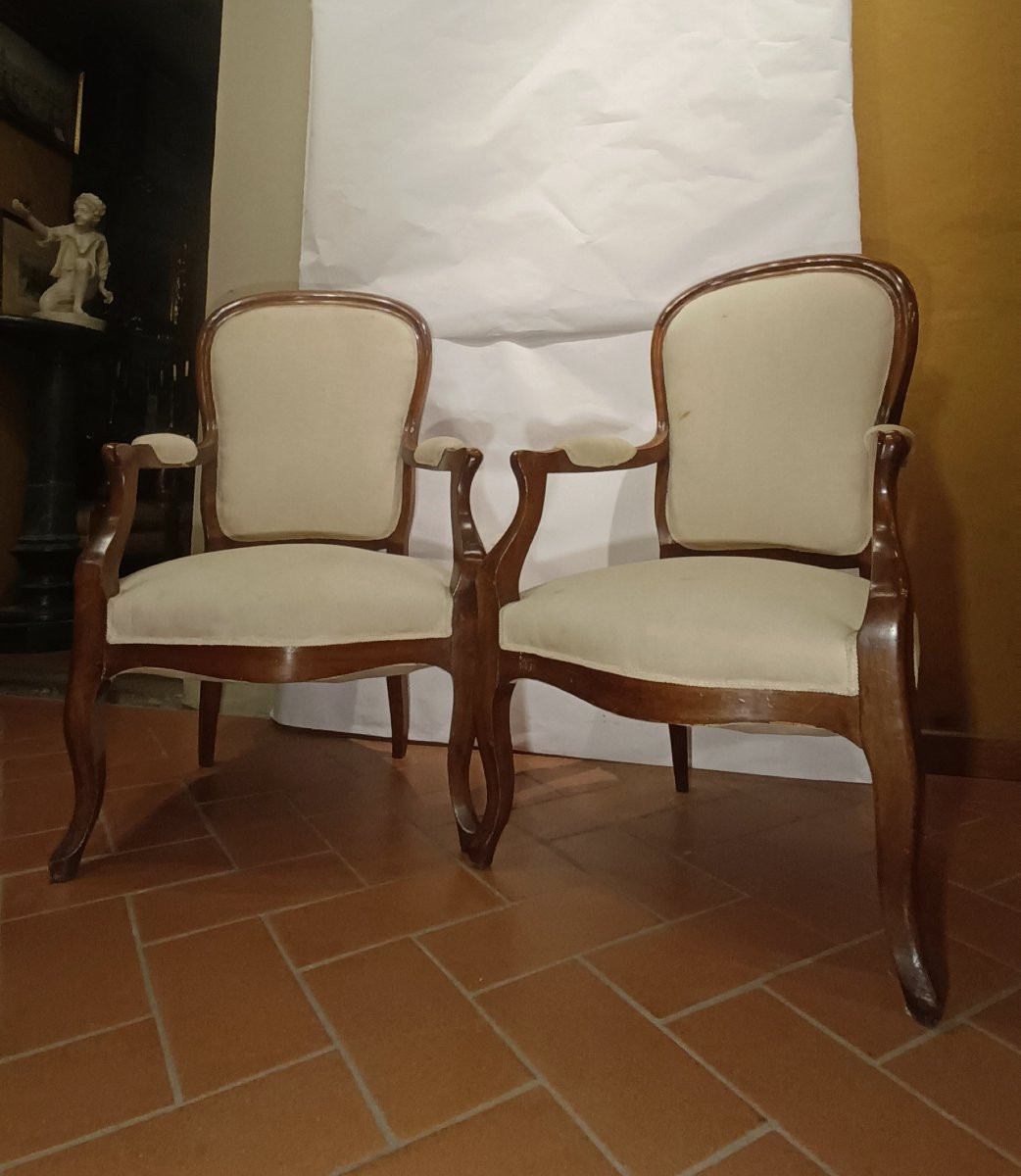 COPPIA DI POLTRONE LUIGI FILIPPO META' XIX SECOLO -photo-5