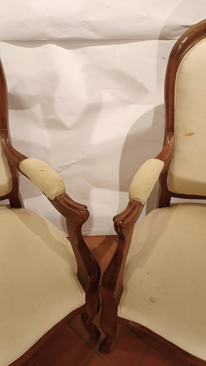 COPPIA DI POLTRONE LUIGI FILIPPO META' XIX SECOLO -photo-6