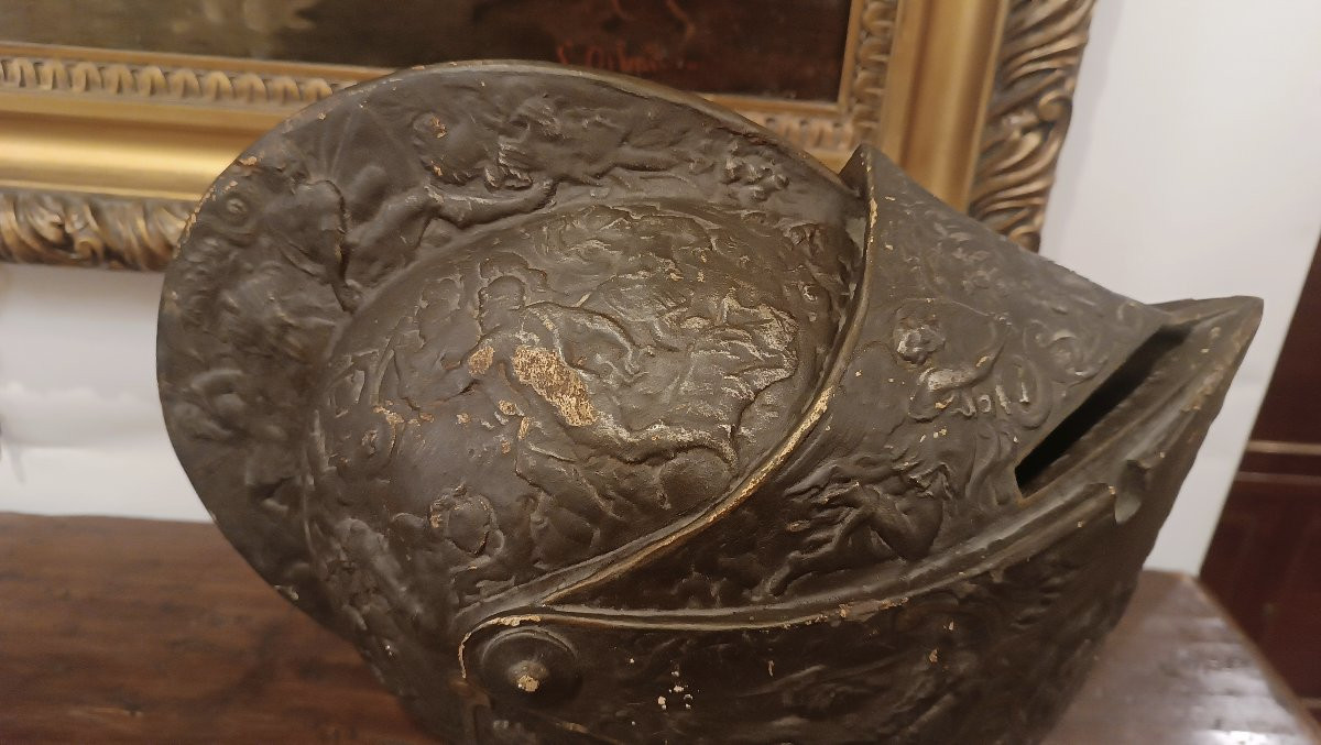 RIPRODUZIONE IN STUCCO DELL'ELMO DI ENRICO II INIZIO XX SECOLO -photo-5