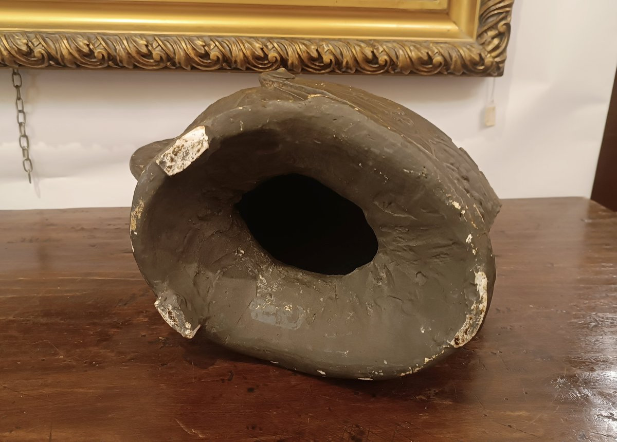 RIPRODUZIONE IN STUCCO DELL'ELMO DI ENRICO II INIZIO XX SECOLO -photo-8