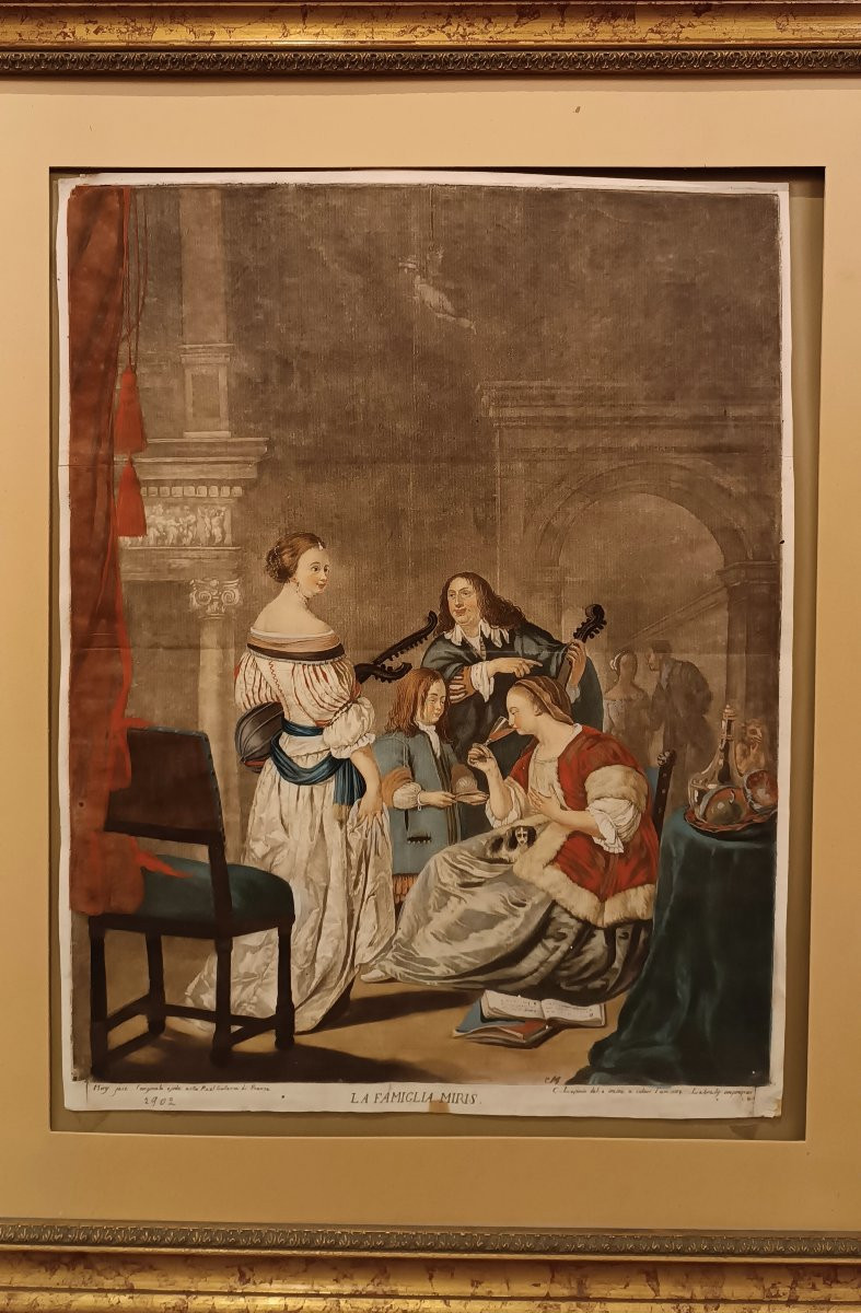 INCISIONE DI LASINIO CON FAMIGLIA MIRIS SECONDA META' XVIII SECOLO -photo-2