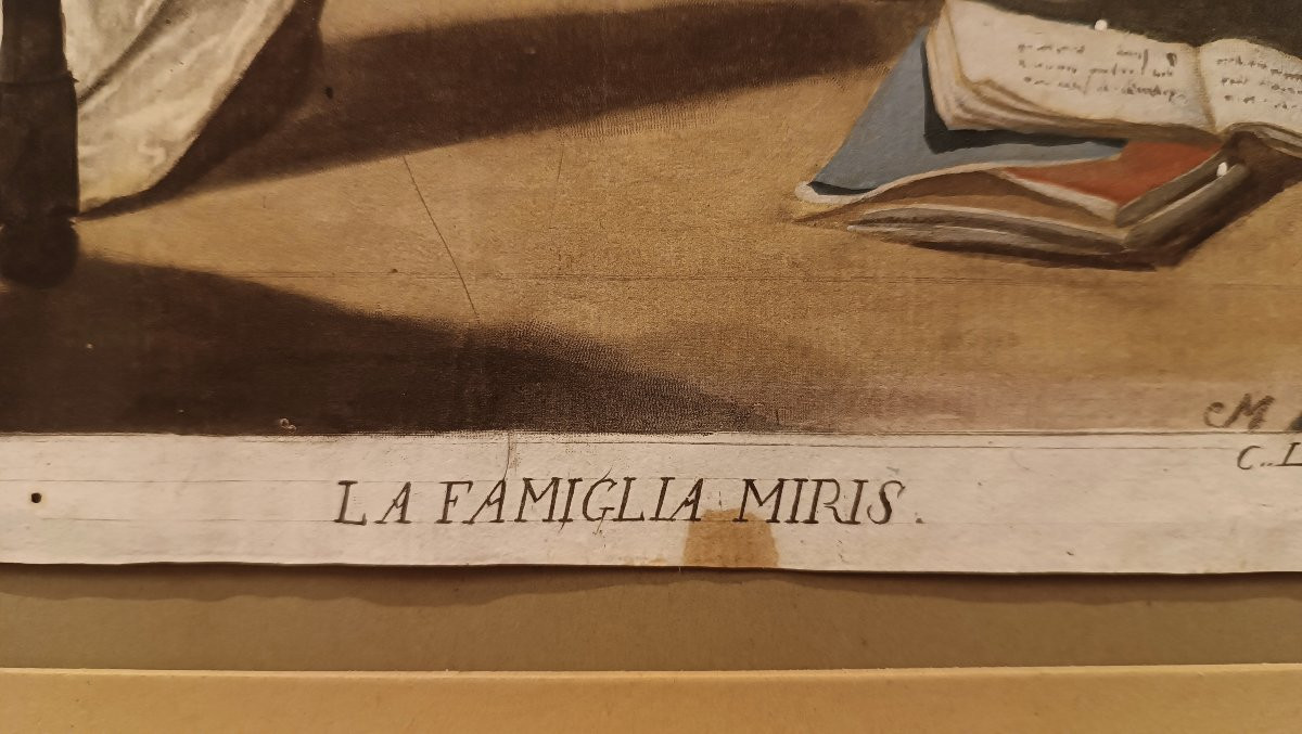 INCISIONE DI LASINIO CON FAMIGLIA MIRIS SECONDA META' XVIII SECOLO -photo-6