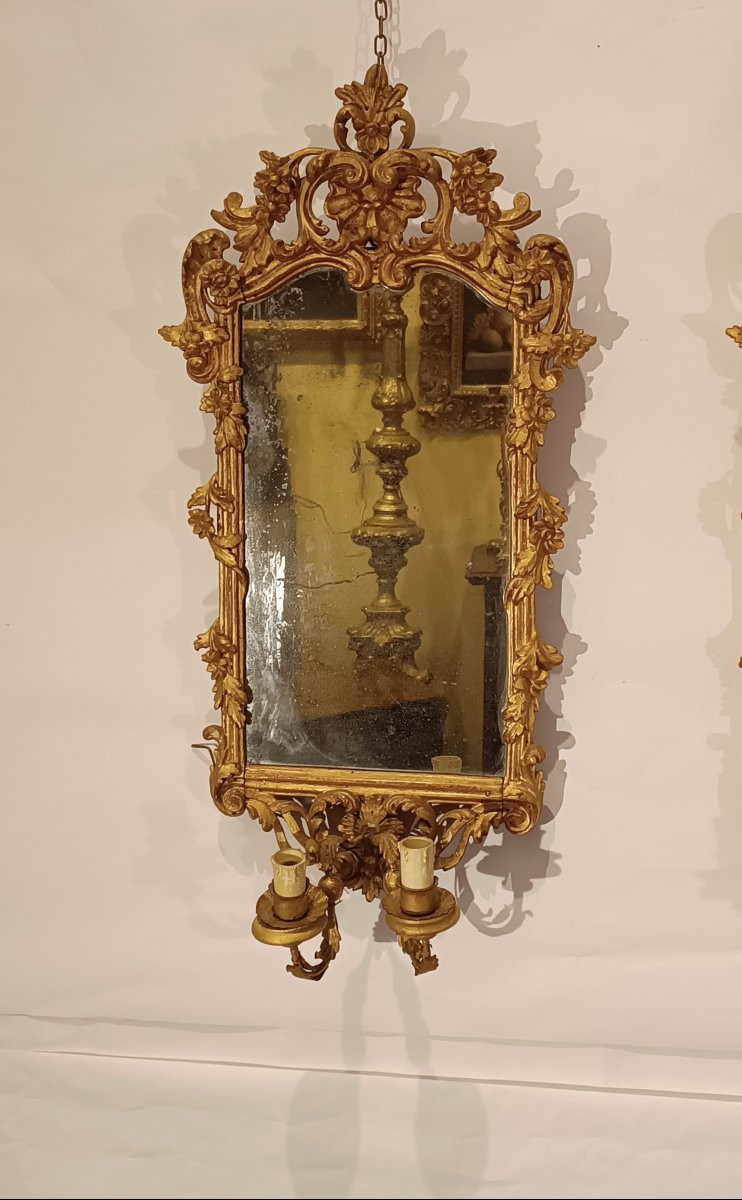 COPPIA DI SPECCHIERE DORATE FINE XIX SECOLO-photo-2