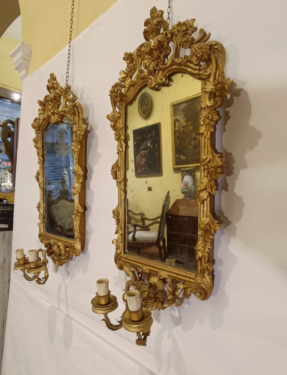 COPPIA DI SPECCHIERE DORATE FINE XIX SECOLO-photo-3