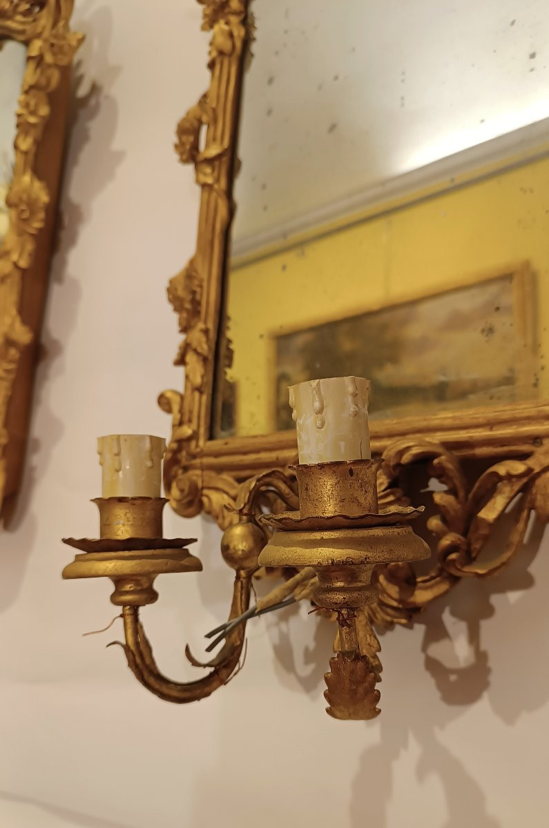 COPPIA DI SPECCHIERE DORATE FINE XIX SECOLO-photo-1
