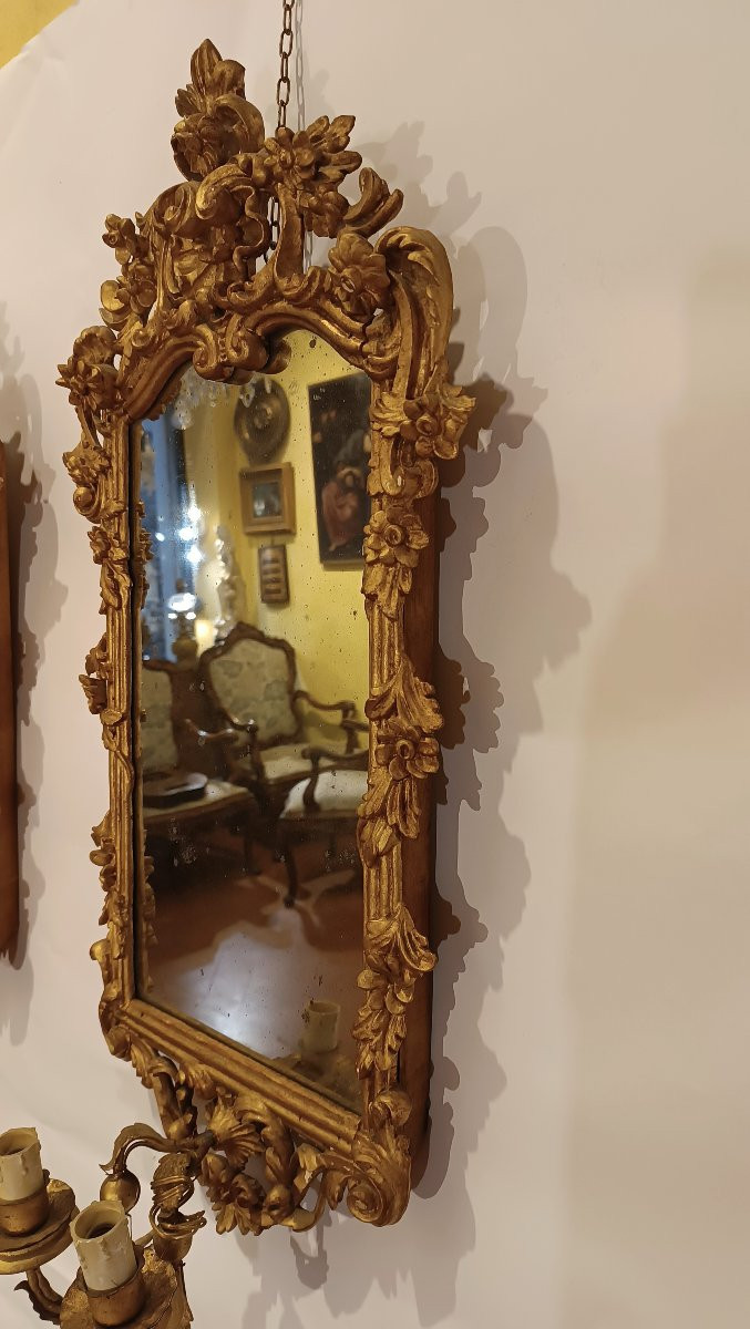 COPPIA DI SPECCHIERE DORATE FINE XIX SECOLO-photo-3