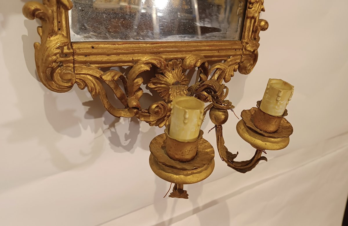 COPPIA DI SPECCHIERE DORATE FINE XIX SECOLO-photo-4