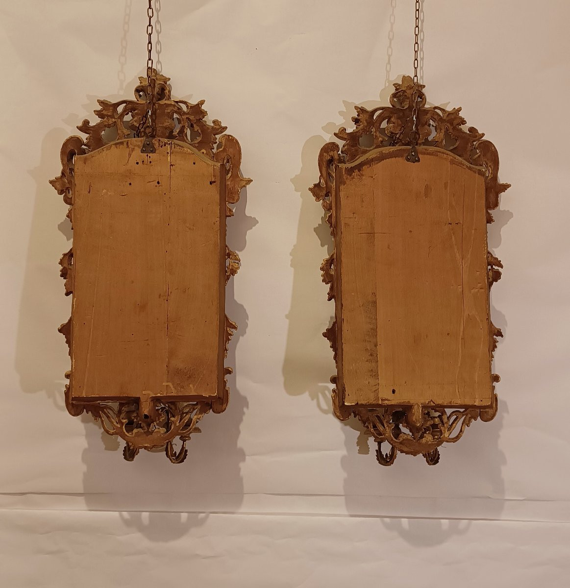 COPPIA DI SPECCHIERE DORATE FINE XIX SECOLO-photo-5