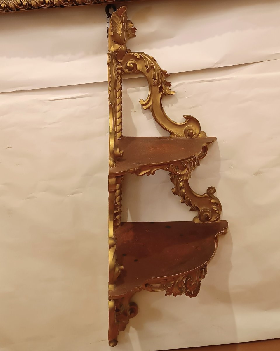 ANGOLIERA IN LEGNO DORATO SECONDA META' XIX SECOLO-photo-2