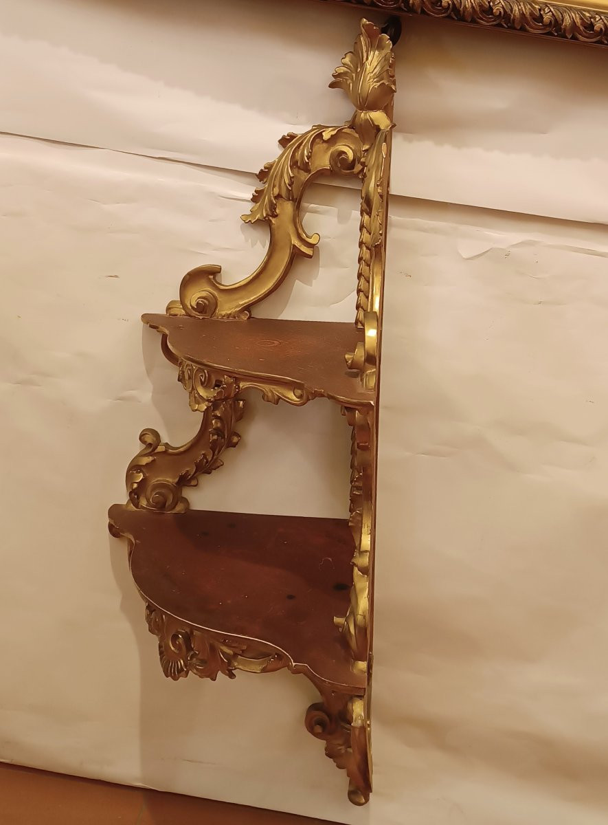 ANGOLIERA IN LEGNO DORATO SECONDA META' XIX SECOLO-photo-3