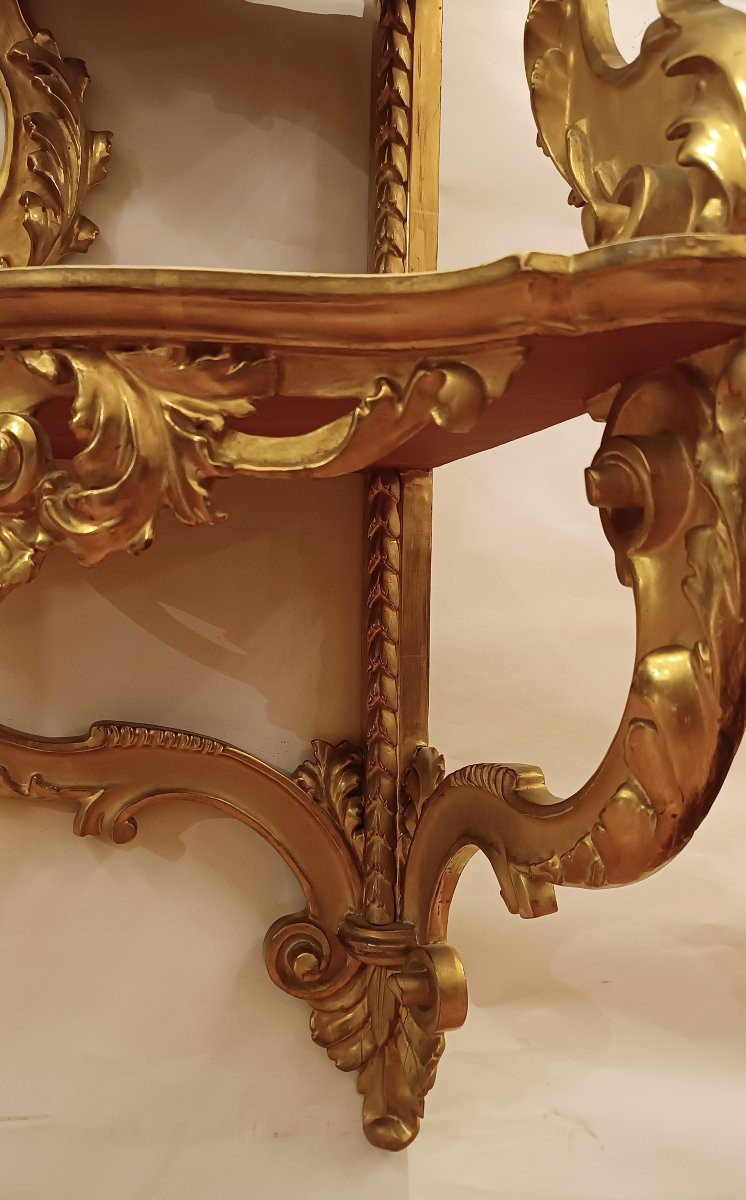 ANGOLIERA IN LEGNO DORATO SECONDA META' XIX SECOLO-photo-3