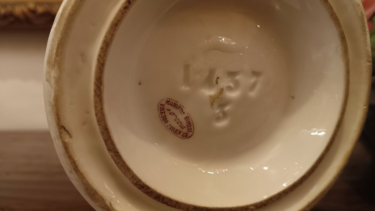 COPPIA DI VASI GINORI DOCCIA PRIMI XIX SECOLO -photo-8