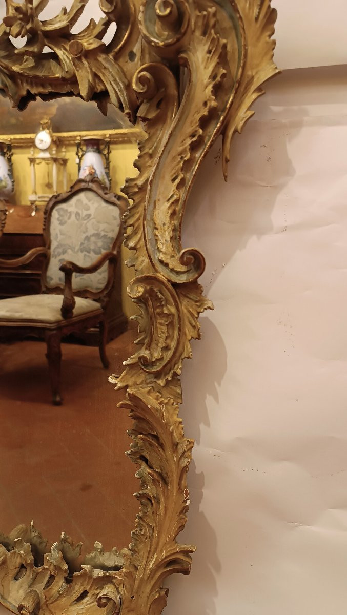 PICCOLA SPECCHIERA DORATA E DIPINTA SECONDA META' XIX SECOLO -photo-1